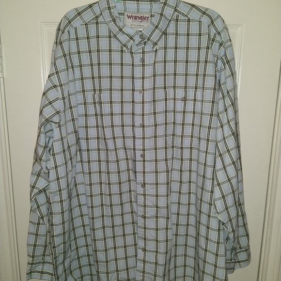 Wrangler Other - Wrangler Rugged Wear Checkered Long Sleeve Button Down Shirt Men's sz 3XT.